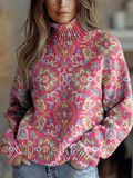 Isla | Maglione a collo alto con stampa floreale