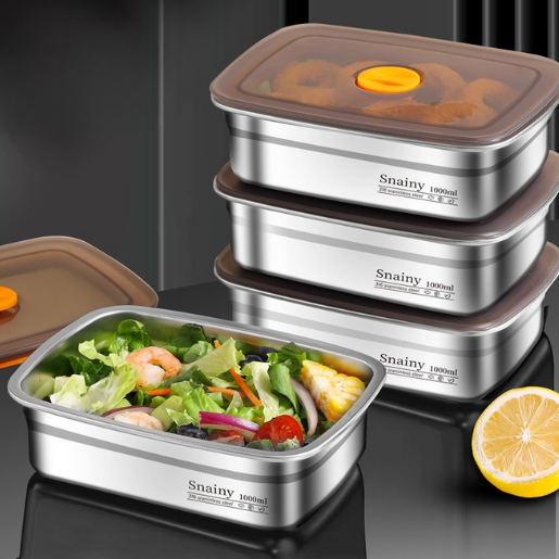🔥70% DE DESCUENTO | Caja De Comida Al Vacío De Acero Inoxidable Antibacteriana 316 (19 x 13.5 x5.5 cm)
