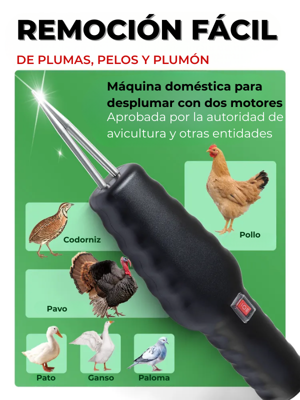 Máquina desplumadora eléctrica para pollos, patos y codornices
