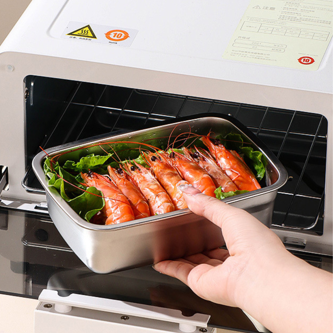 🔥70% DE DESCUENTO | Caja De Comida Al Vacío De Acero Inoxidable Antibacteriana 316 (19 x 13.5 x5.5 cm)