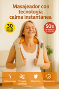 Calma™ – Masajeador con tecnología infrarroja profunda, calor, presión y terapia oriental que libera tu cuello y espalda desde la raíz del dolor; no se agota, no se rompe y llega donde los masajeadores comunes ni alcanzan (+ Envío GRATIS)