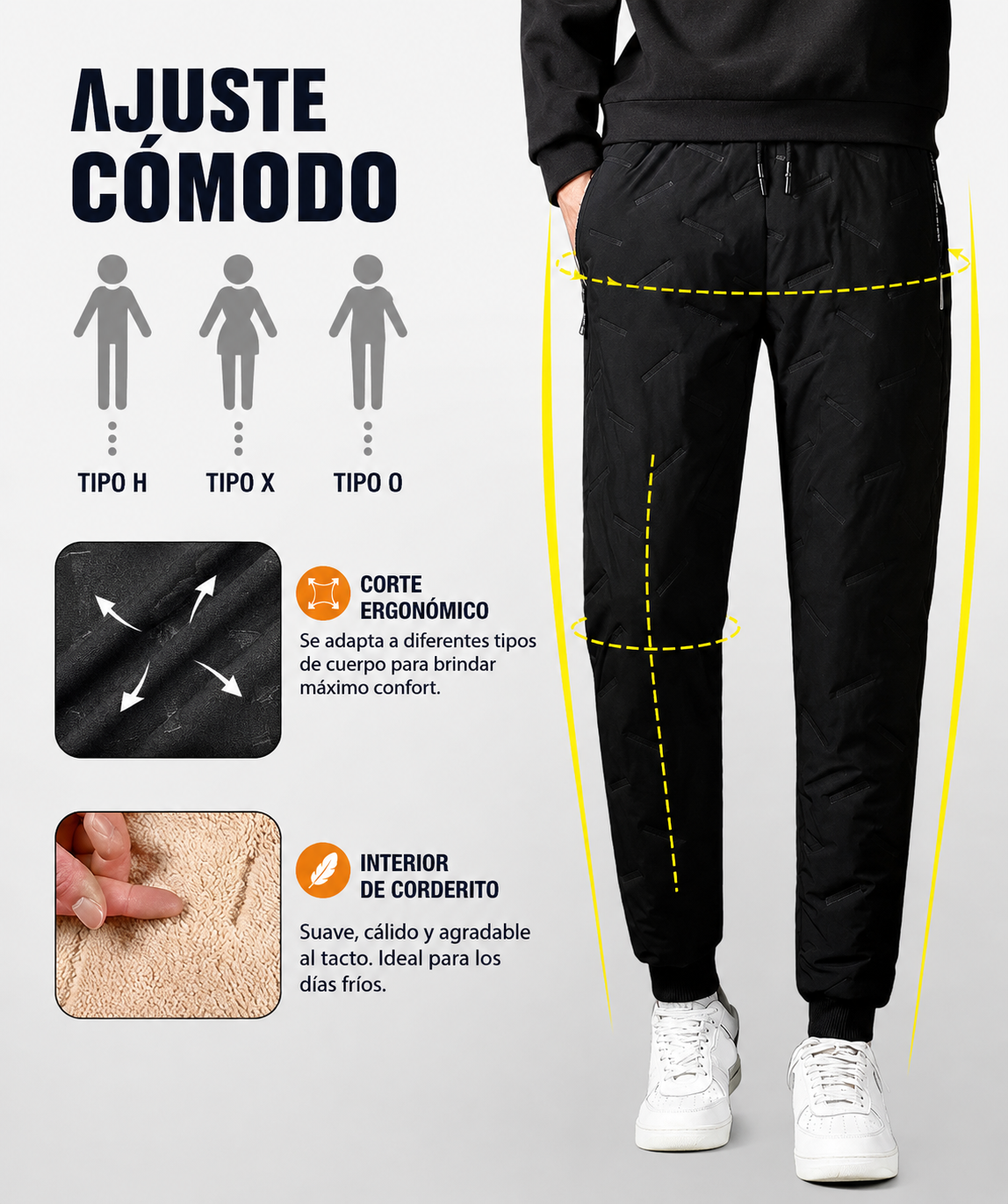Pantaloni dritti o jogging unisex con pile