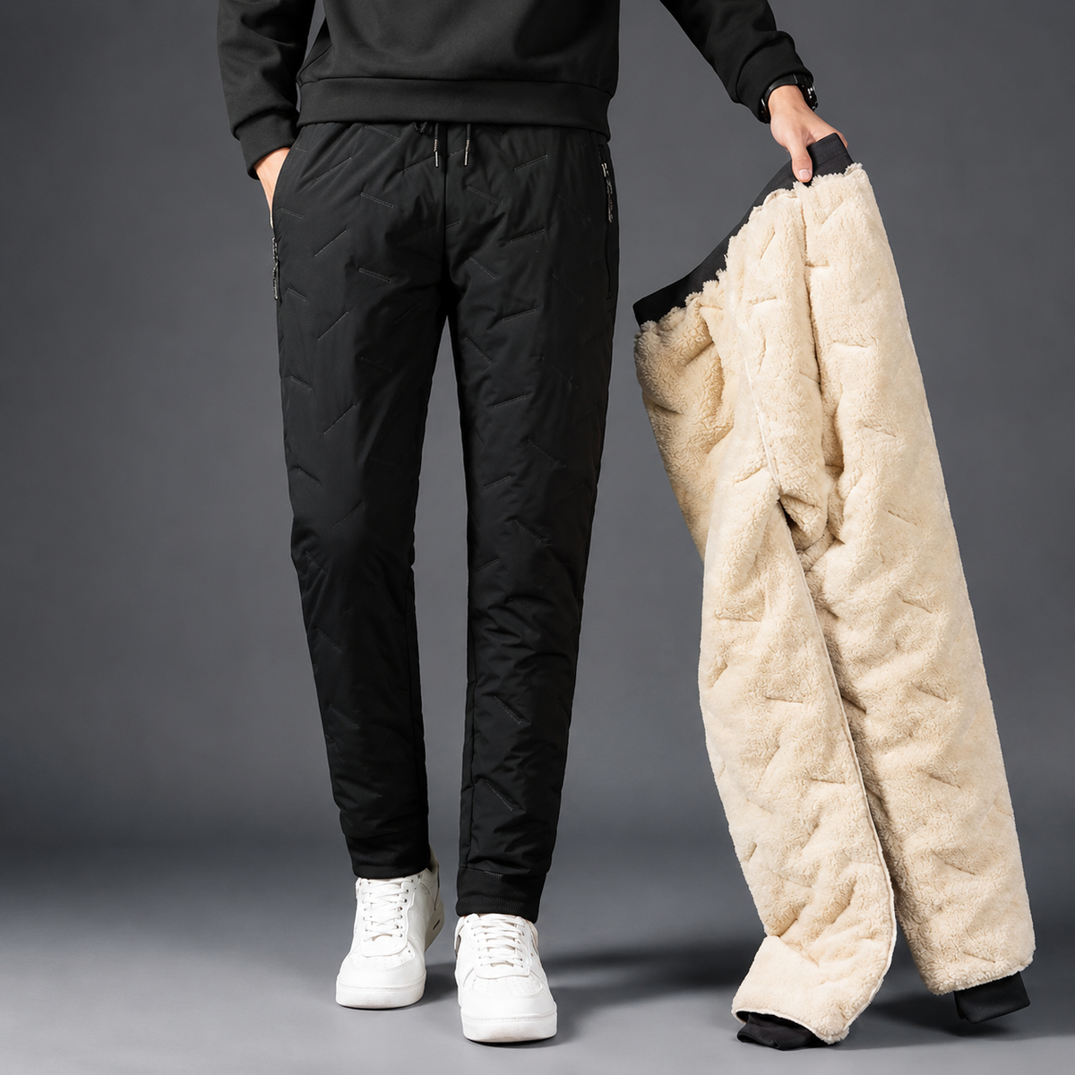 Pantaloni dritti o jogging unisex con pile