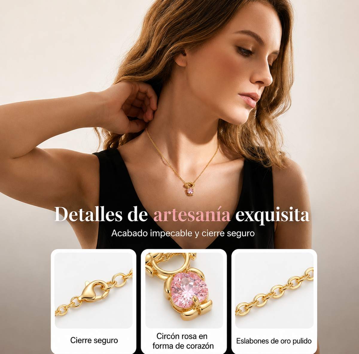 Collana con pendente a cuore e zirconia