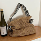 Borsa tote boho intrecciata - Borsa casual da spiaggia e uso quotidiano