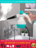 Vaporera de mano multiusos VaporClean™ - La única forma de limpiar y eliminar el 99,9% bacterias de tu hogar. (Hoy +9 accesorios GRATIS). 0,35 L 3 Bar 1000W