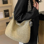 Borsa tote boho intrecciata - Borsa casual da spiaggia e uso quotidiano