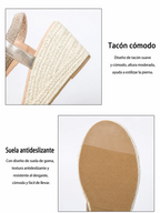 Sandali con zeppa intrecciata