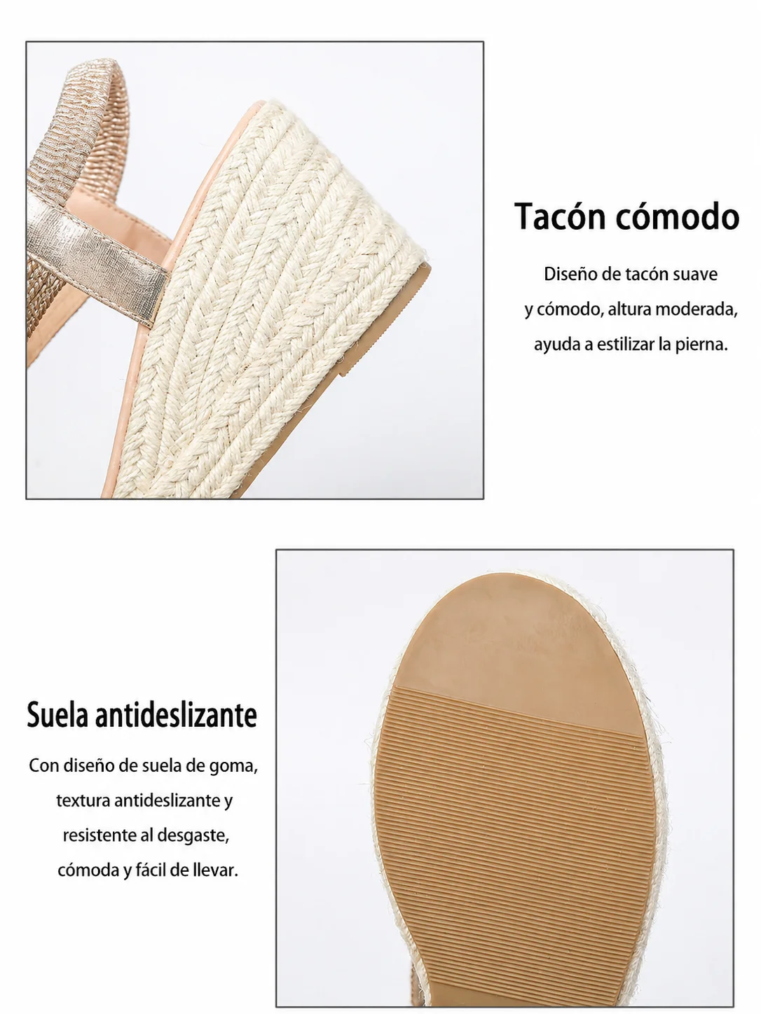 Sandali con zeppa intrecciata
