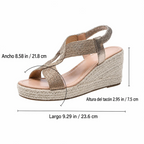Sandali con zeppa intrecciata