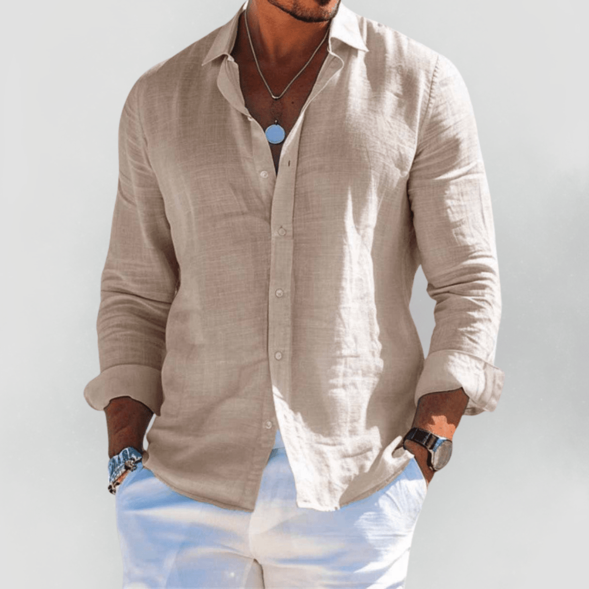 Kaelith - Camicia estiva leggera da uomo