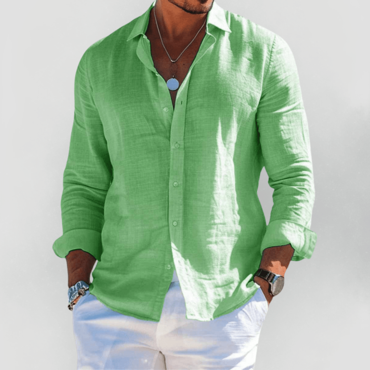 Kaelith - Camicia estiva leggera da uomo