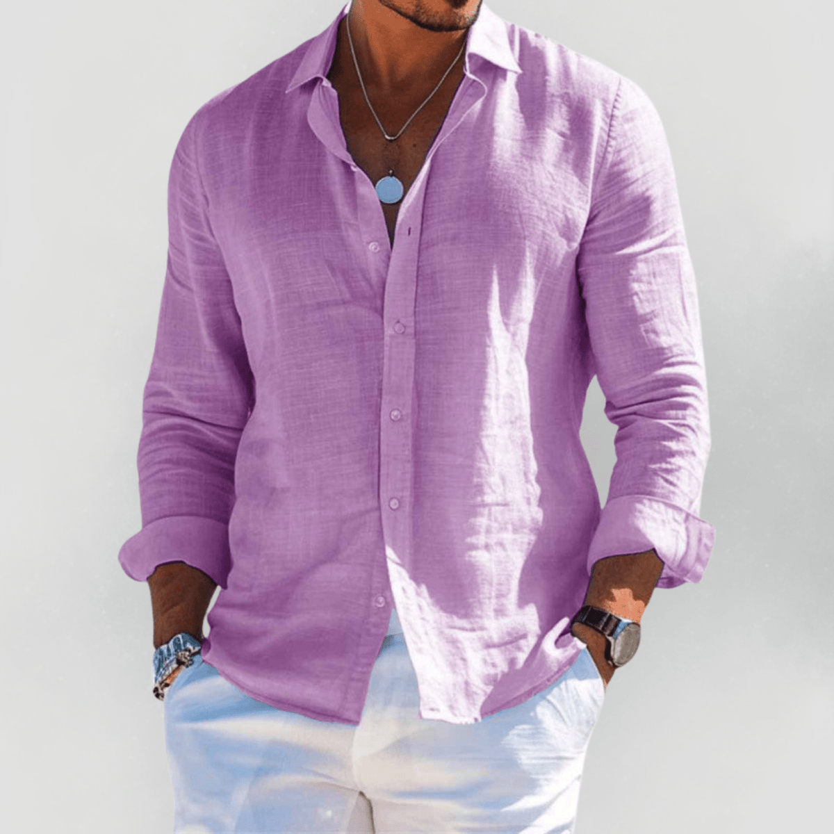 Kaelith - Camicia estiva leggera da uomo