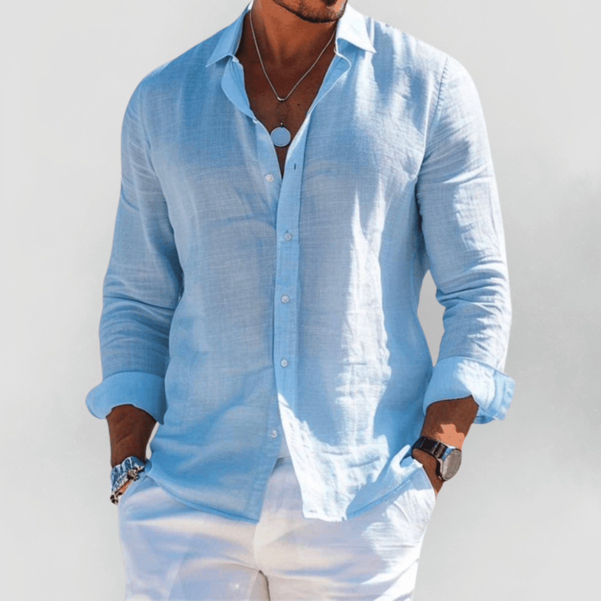 Kaelith - Camicia estiva leggera da uomo