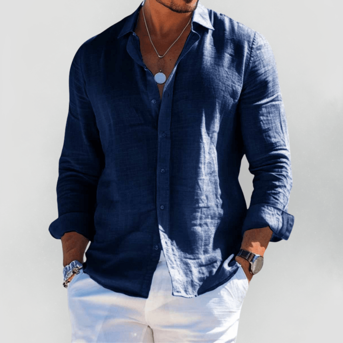 Kaelith - Camicia estiva leggera da uomo