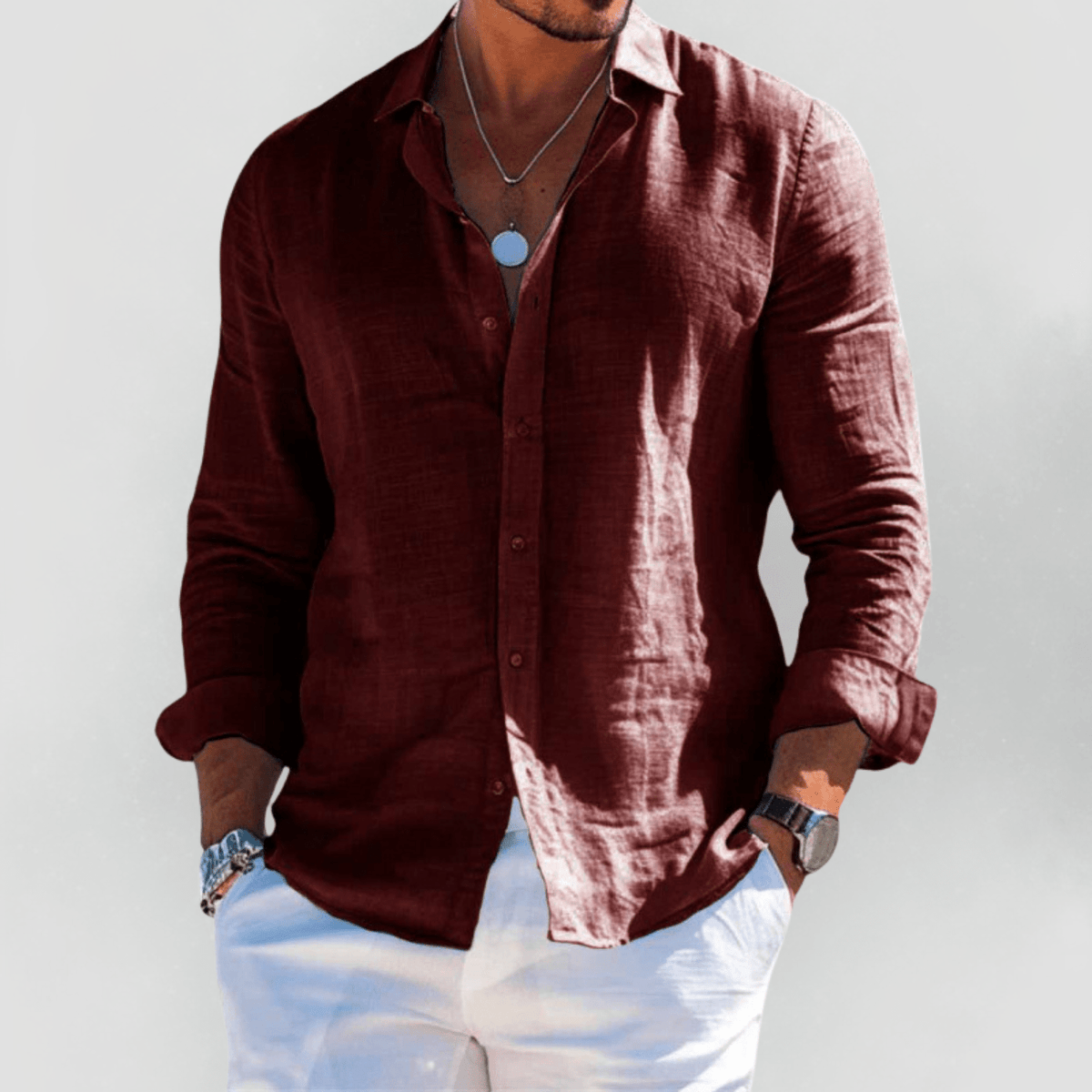 Kaelith - Camicia estiva leggera da uomo