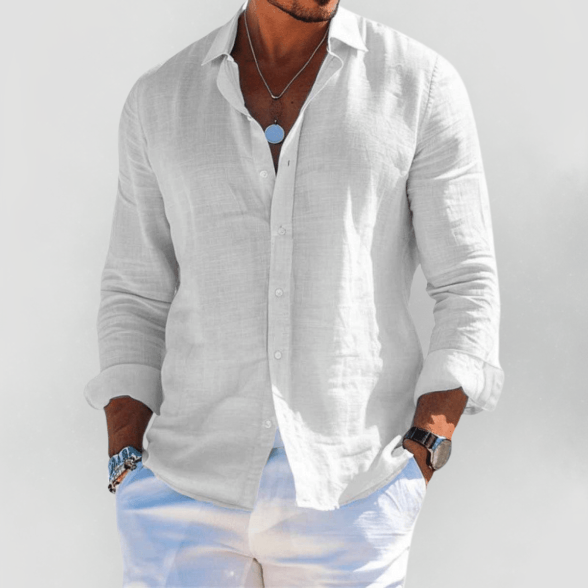 Kaelith - Camicia estiva leggera da uomo