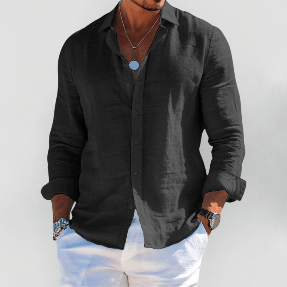 Kaelith - Camicia estiva leggera da uomo