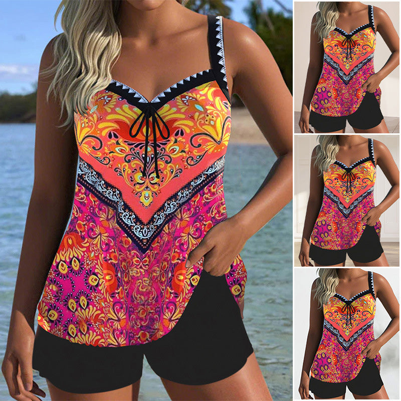 Completo vacanze stampato con top e shorts