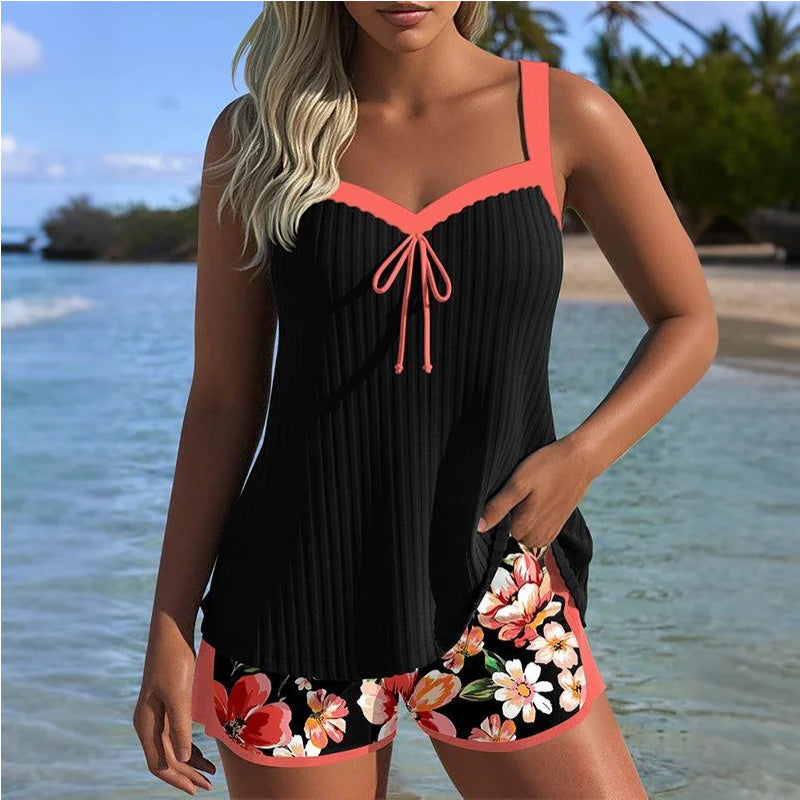 Completo vacanze stampato con top e shorts