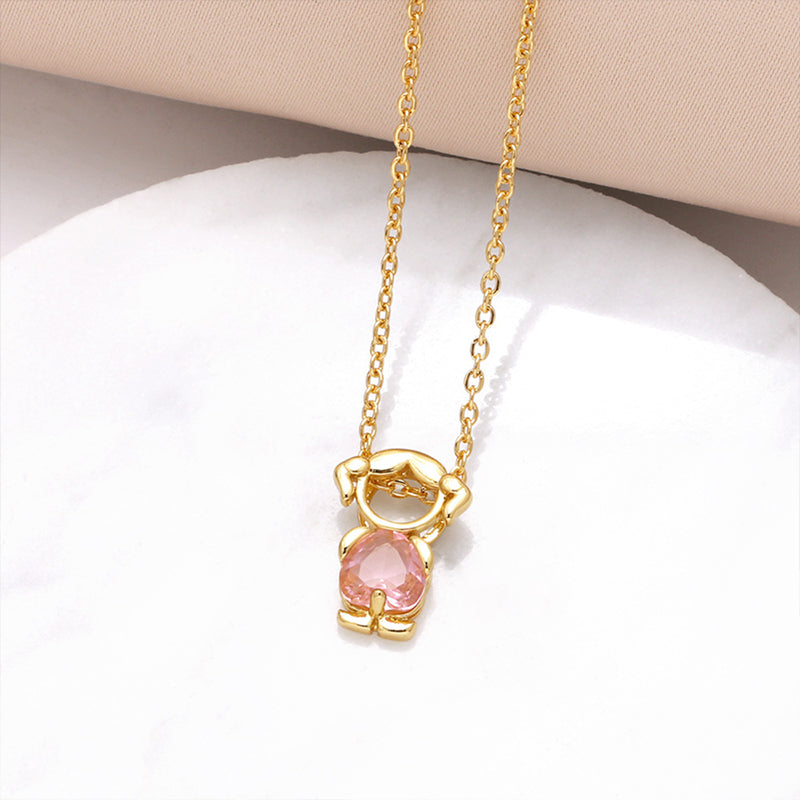 Collana con pendente a cuore e zirconia